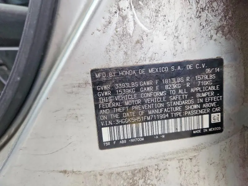 2015 HONDA FIT LX  