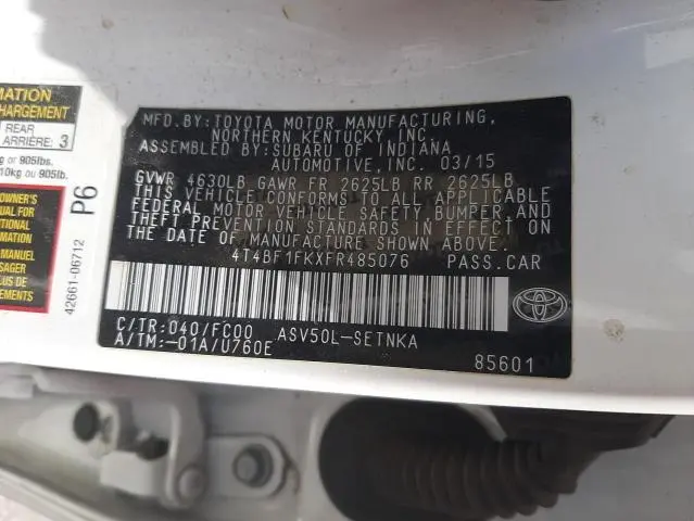 2015 TOYOTA CAMRY LE  