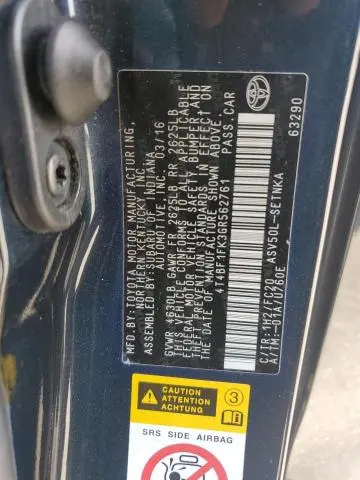 2016 TOYOTA CAMRY LE  