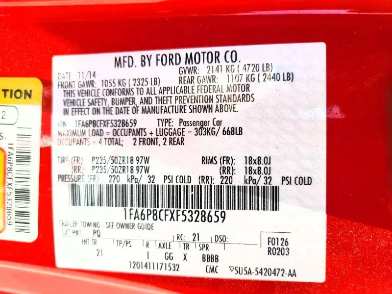 2015 FORD MUSTANG GT  