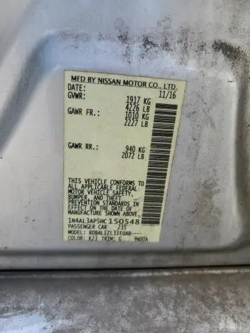 2017 NISSAN ALTIMA 2.5  