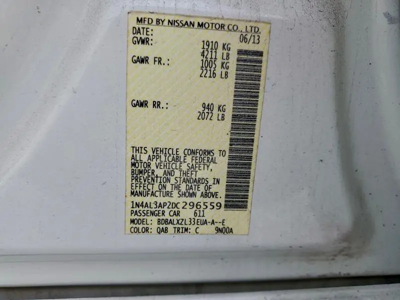 2013 NISSAN ALTIMA 2.5  