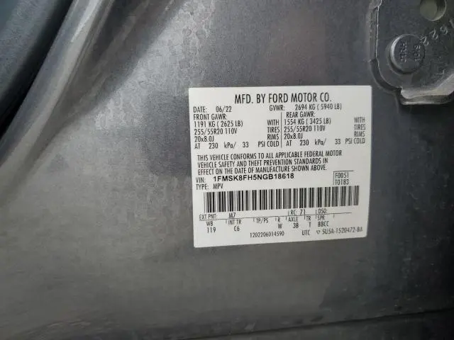 2022 FORD EXPLORER LIMITED  