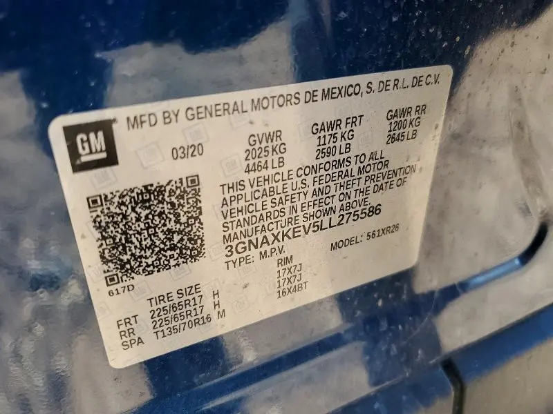 2020 CHEVROLET EQUINOX LT  