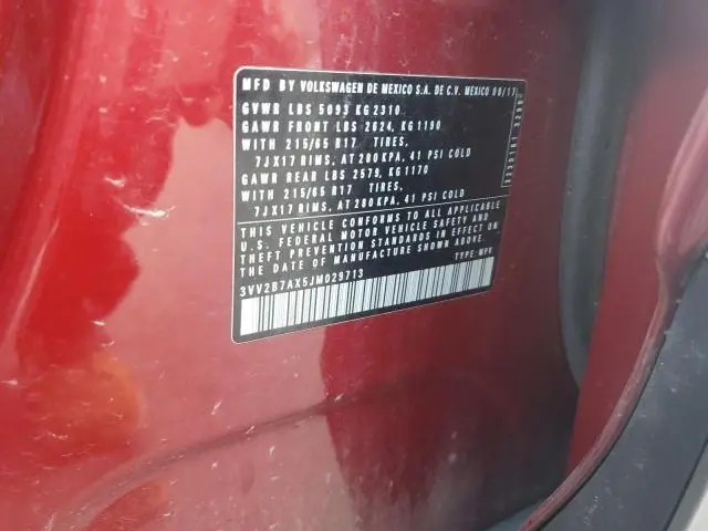 2018 VOLKSWAGEN TIGUAN SE  