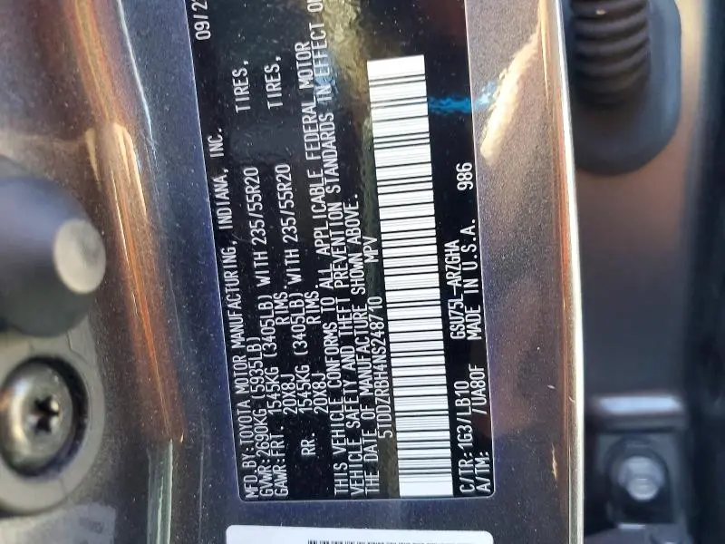 2022 TOYOTA HIGHLANDER LIMITED  