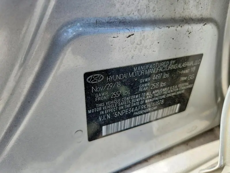 2019 HYUNDAI SONATA SEL  