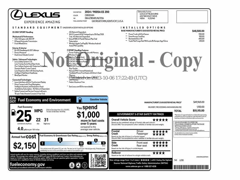 2024 LEXUS ES 350 F SPORT HANDLING  