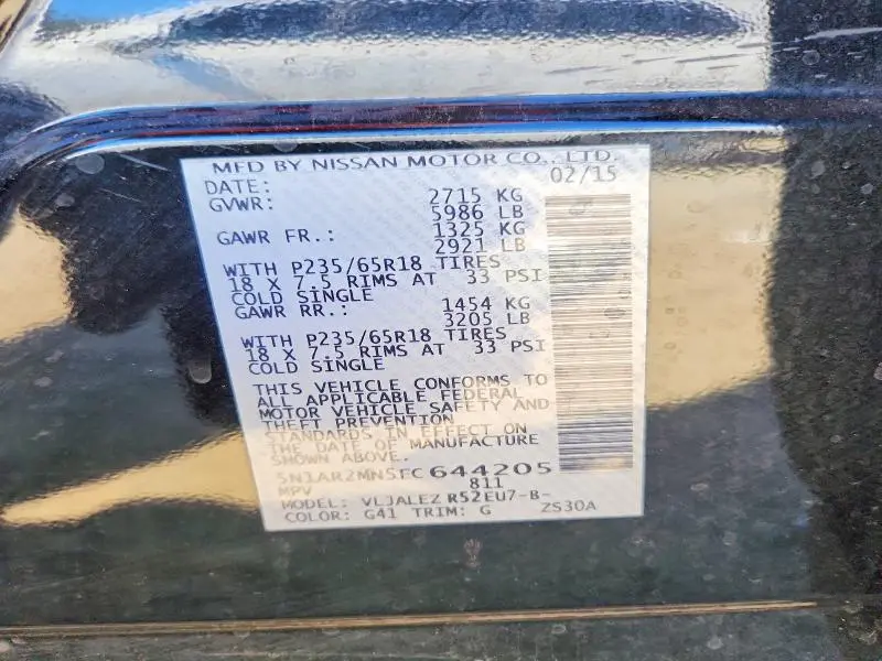 2015 NISSAN PATHFINDER SV  