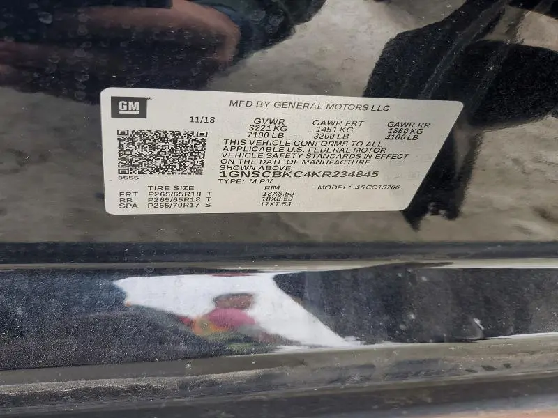 2019 CHEVROLET TAHOE C1500 LT  