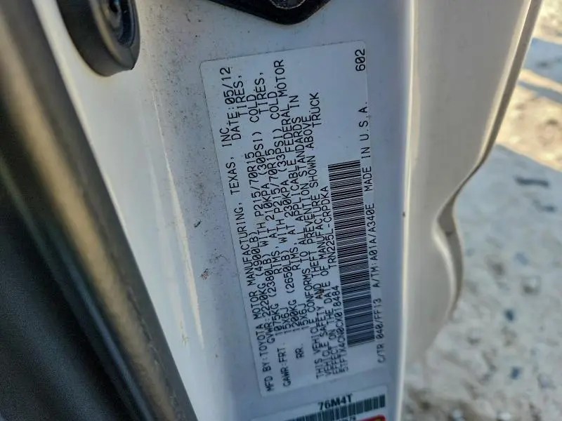 2012 TOYOTA TACOMA ACCESS CAB  