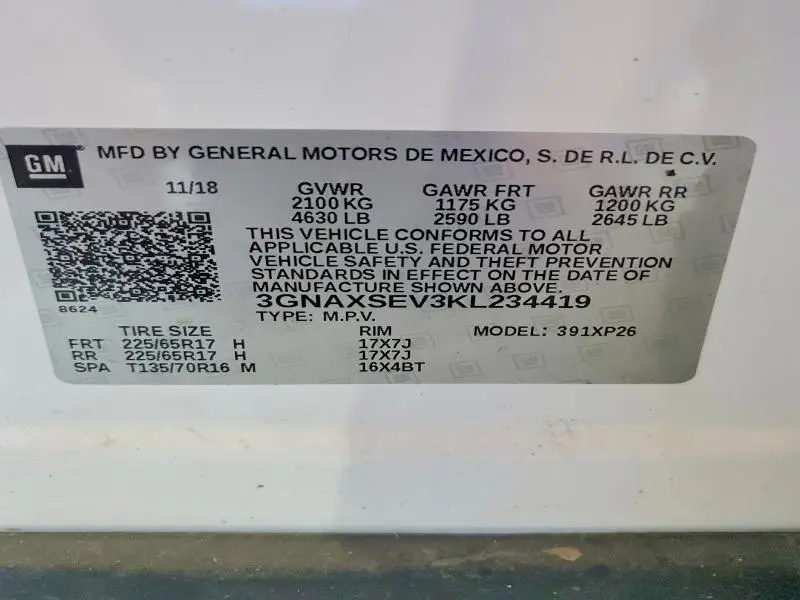 2019 CHEVROLET EQUINOX LS  