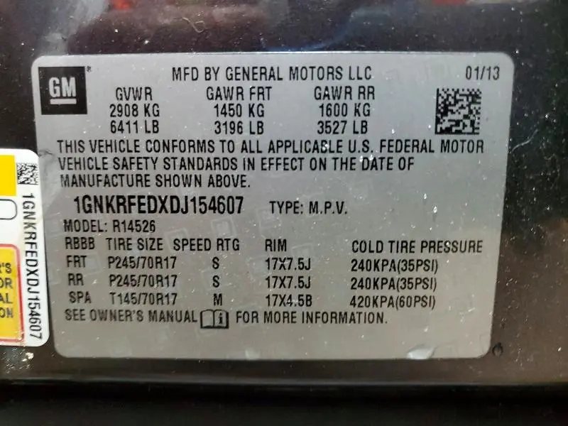 2013 CHEVROLET TRAVERSE LS  