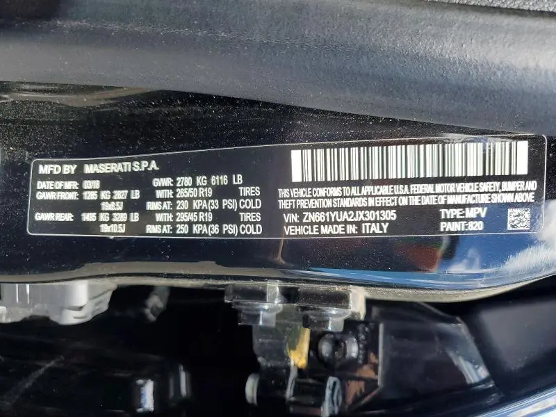 2018 MASERATI LEVANTE S  
