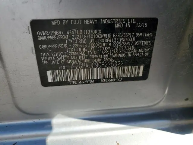 2016 SUBARU CROSSTREK PREMIUM  