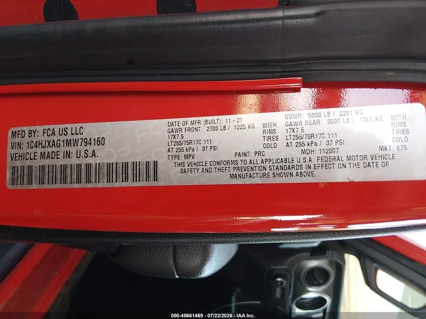 2021 JEEP WRANGLER WILLYS 4X4