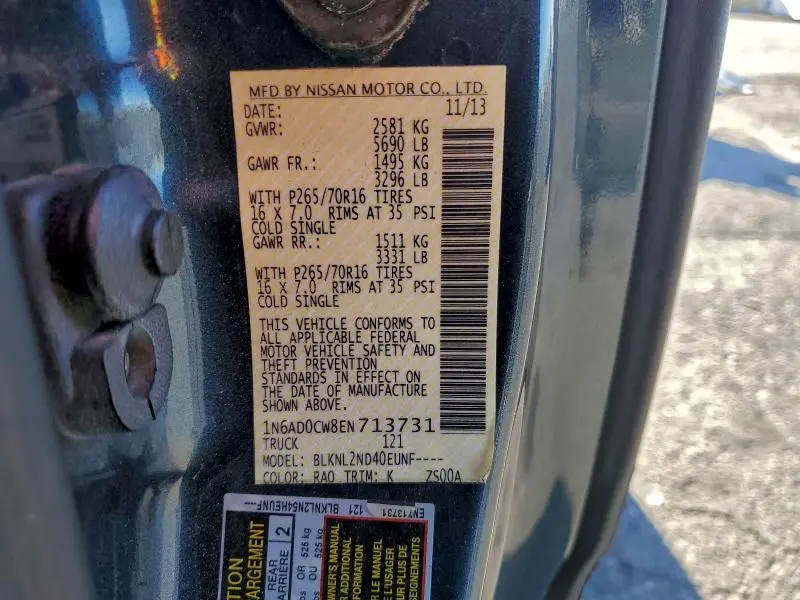 2014 NISSAN FRONTIER SV  