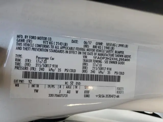 2017 FORD FOCUS SEL  