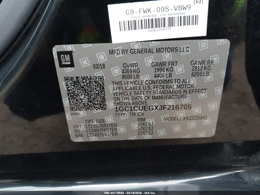 2018 CHEVROLET SILVERADO 2500HD WT