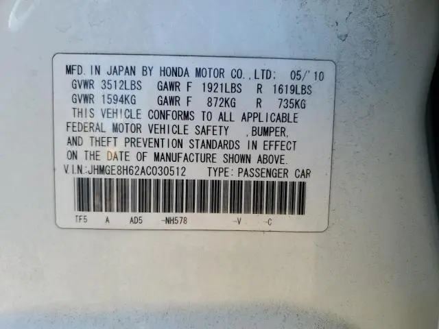 2010 HONDA FIT SPORT  