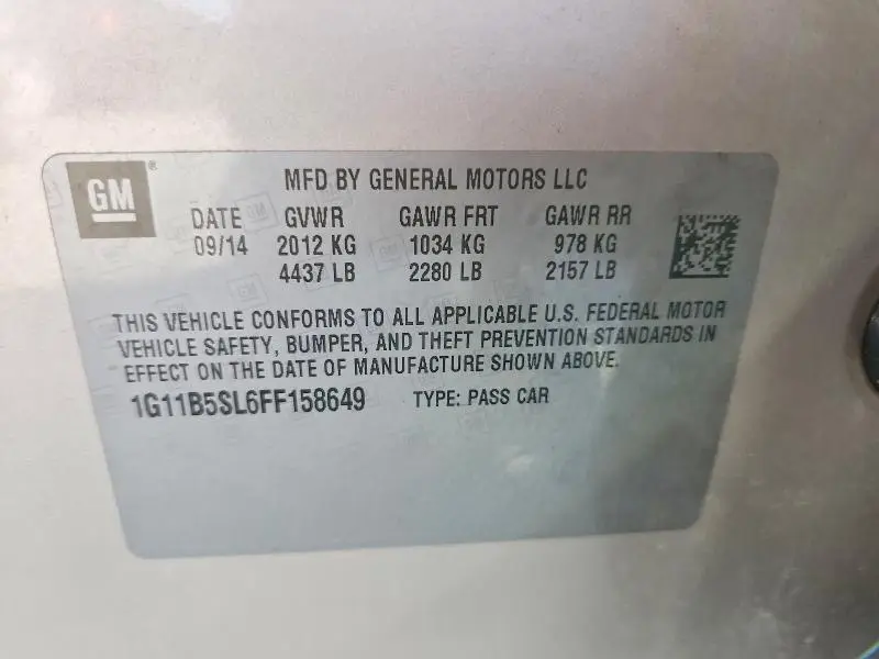 2015 CHEVROLET MALIBU LS  