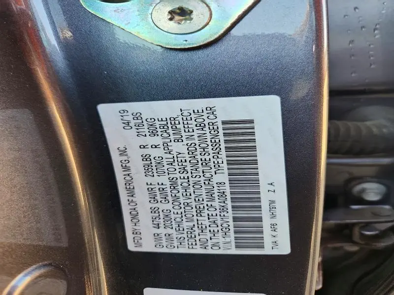 2019 HONDA ACCORD SPORT  