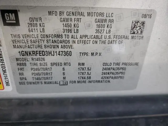 2017 CHEVROLET TRAVERSE LS  