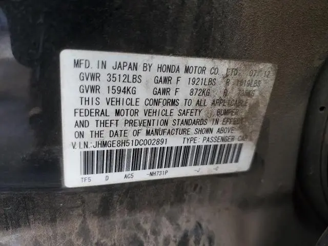 2013 HONDA FIT SPORT  