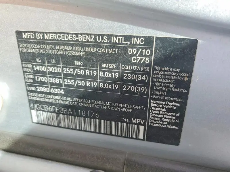 2011 MERCEDES-BENZ R 350 4MATIC  