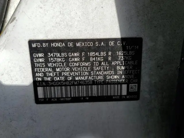 2015 HONDA FIT EX  