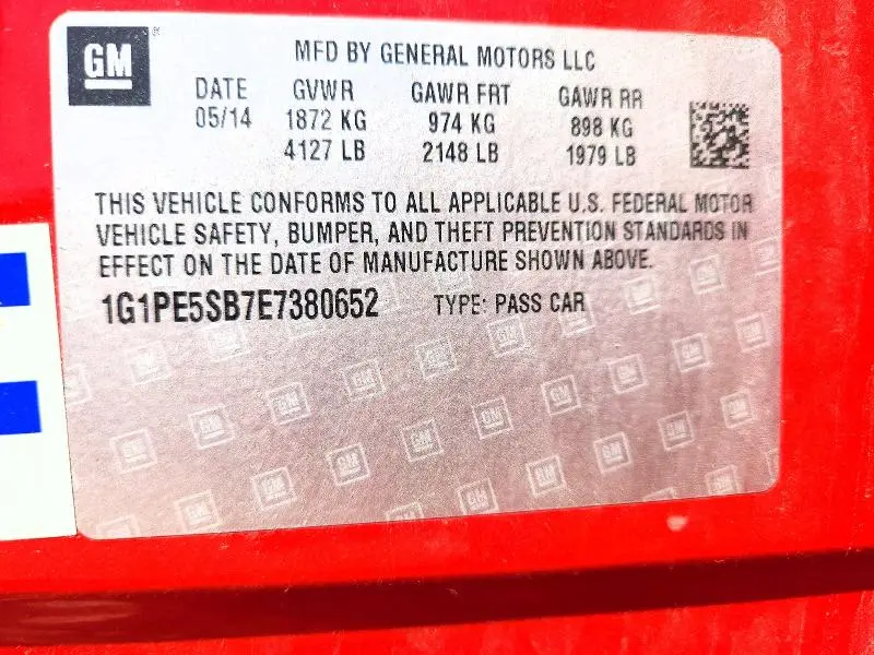 2014 CHEVROLET CRUZE LT  