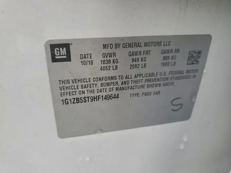 2017 CHEVROLET MALIBU LS  