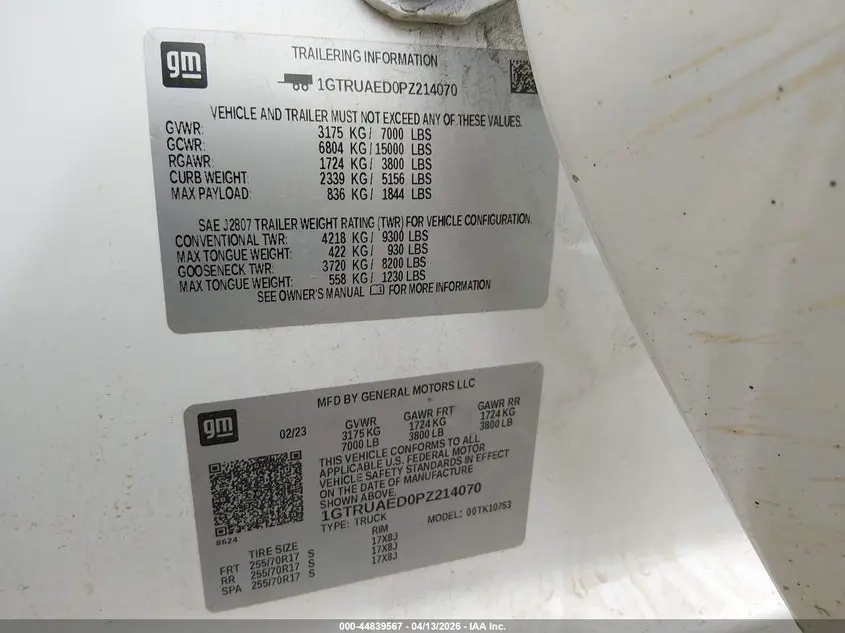 2023 GMC SIERRA 1500 4WD  STANDARD BOX PRO