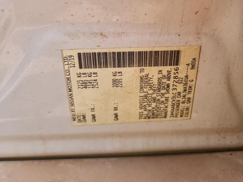 2020 NISSAN MAXIMA SV  