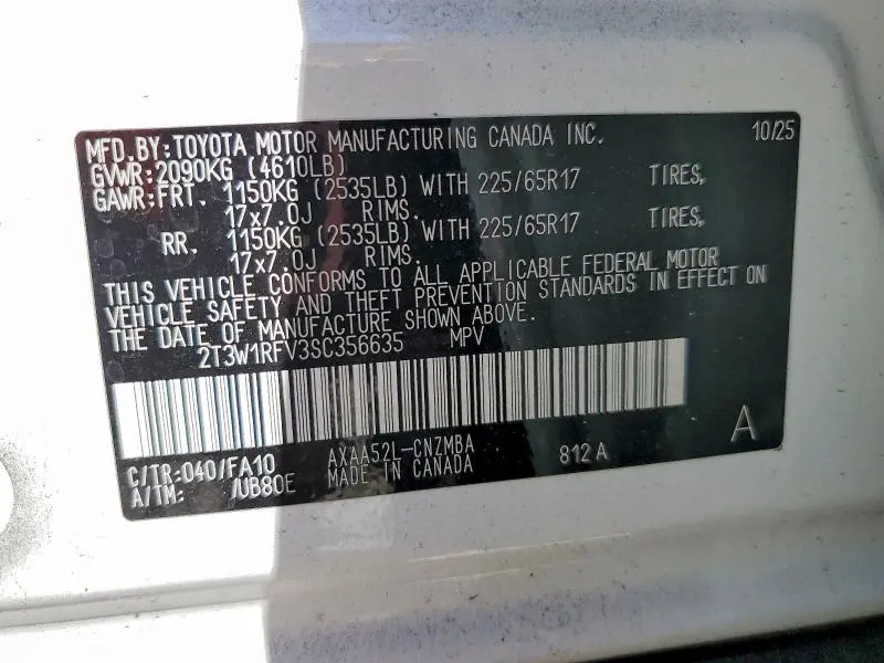 2025 TOYOTA RAV4 XLE  