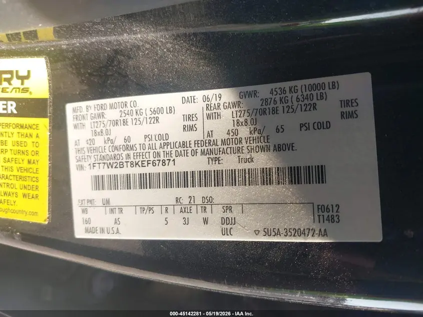 2019 FORD F-250 XL