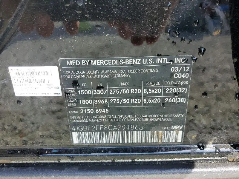 2012 MERCEDES-BENZ GL 350 BLUETEC  