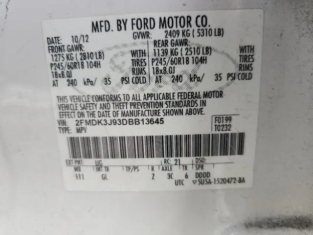 2013 FORD EDGE SEL  
