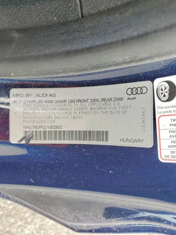2018 AUDI A3 PREMIUM  