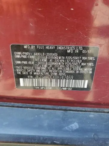 2011 SUBARU FORESTER 2.5X PREMIUM  