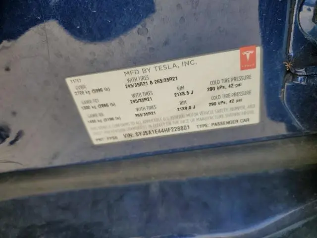2017 TESLA MODEL S   