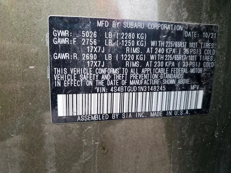 2022 SUBA OUTBACK WILDERNESS  