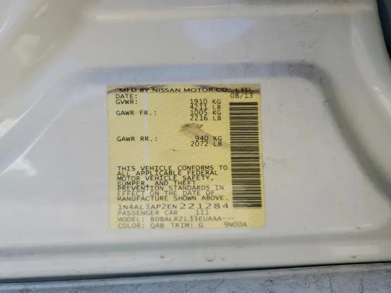 2014 NISSAN ALTIMA 2.5  