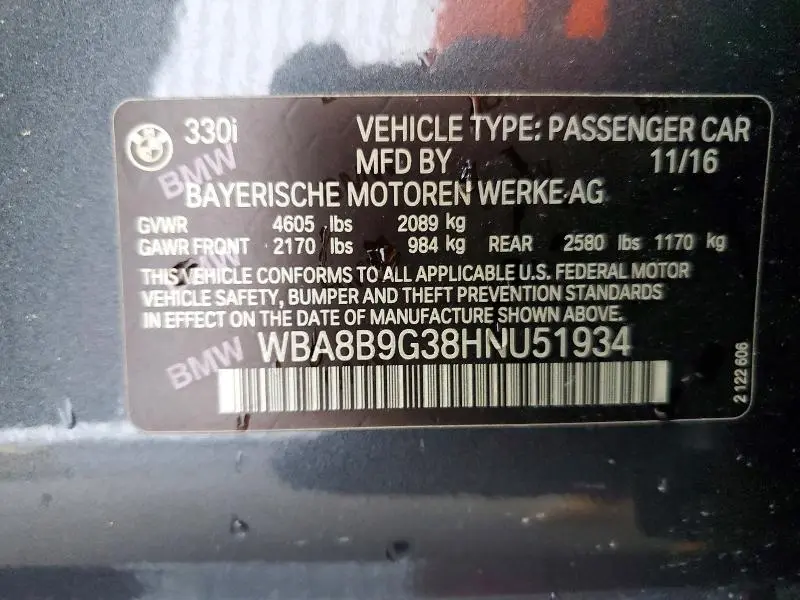 2017 BMW 330 I  