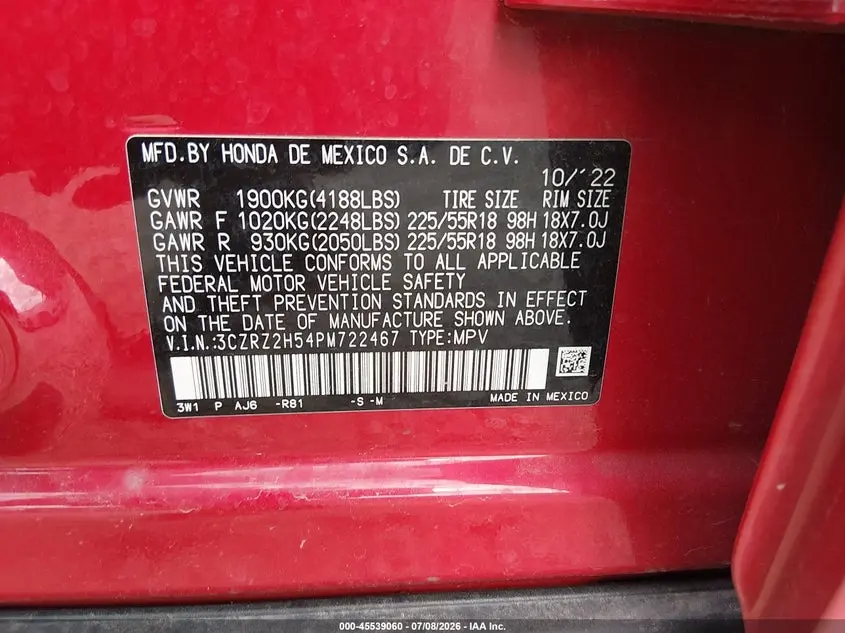 2023 HONDA HR-V AWD SPORT