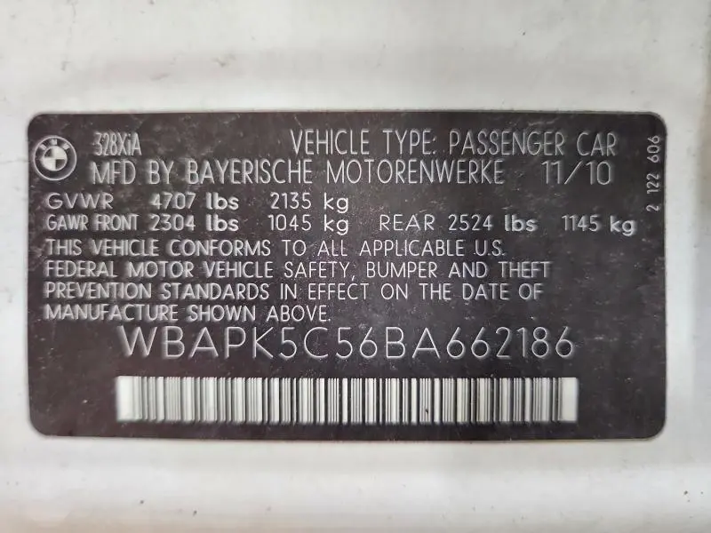 2011 BMW 328 XI SULEV  