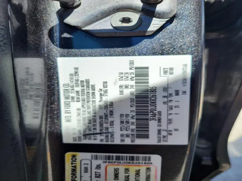 2019 FORD FUSION SE  