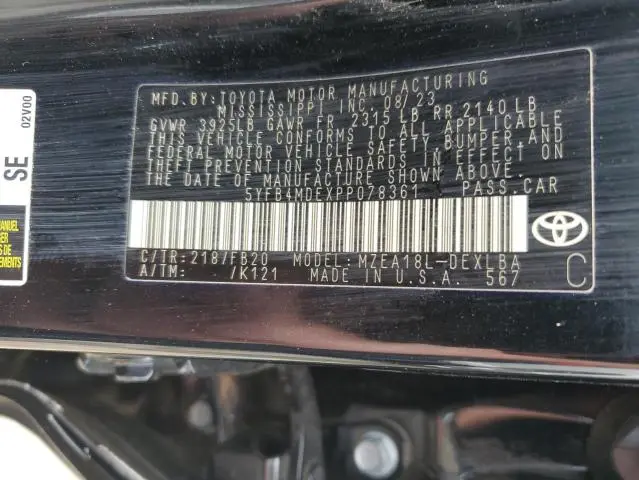 2023 TOYOTA COROLLA LE  