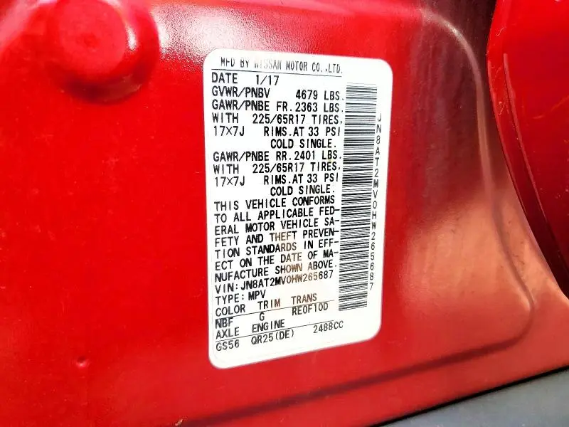 2017 NISSAN ROGUE SV  