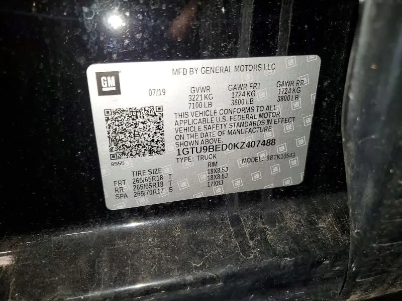 2019 GMC SIERRA K1500 SLE  